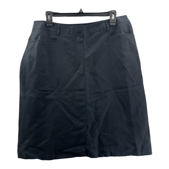Nygard Collection Womens Pencil Mini Skirt Black Back Slit Pockets Zip 14 - Picture 1 of 10